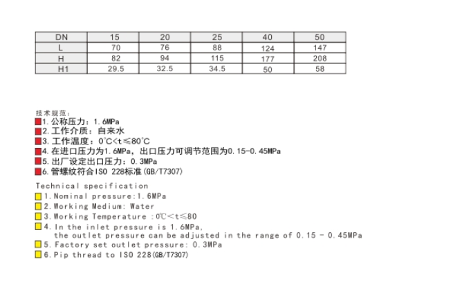 埃美柯黄铜可调式减压阀尺寸图