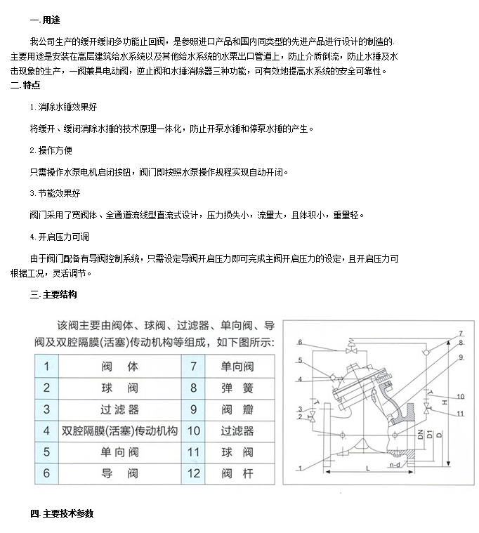 埃美柯缓开快闭止回阀结构